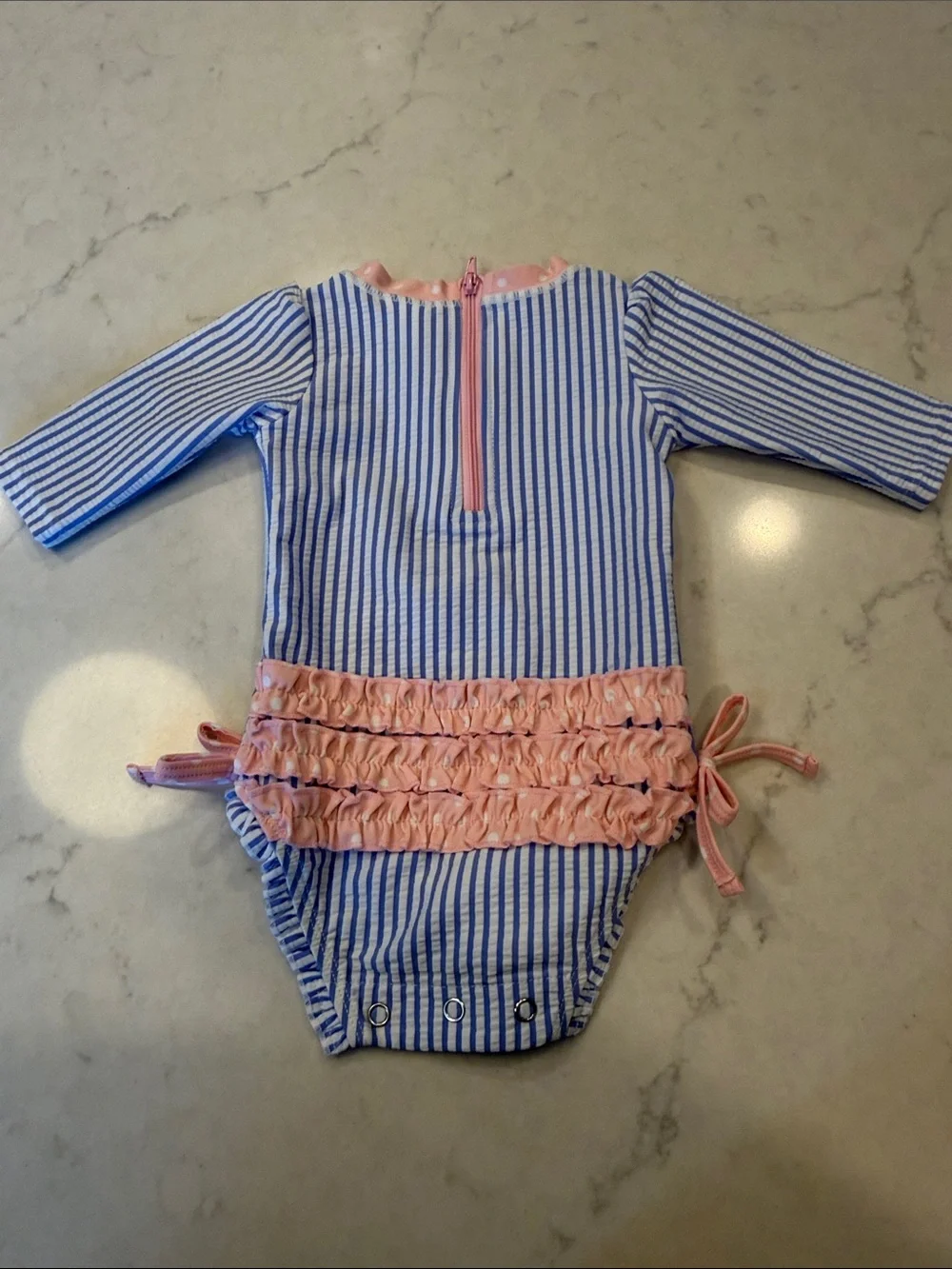 Ruffle Butts Seersucker Swim Size 0-3 months